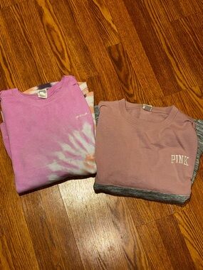 PINK Victoria's Secret Girls' Sweatshirt Duo - Dusty Rose & Tie-Dye Pink